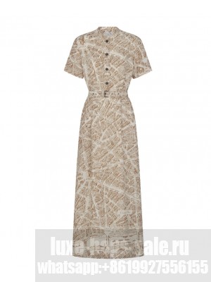 Christian Dior Women's Robe-chemise Longue Ceinturee Coffee