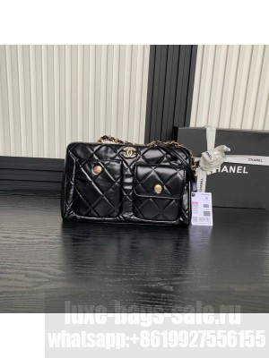 CHANEL CLUTCH WITH CHAIN AS4933 black