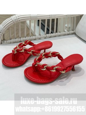 Bottega Veneta Dot Entwined Thong Sandals Red  2021 Collection