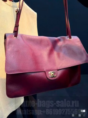 Chanel 26SS Original Leather Tote Shopping Bag 1A013 Burgundy