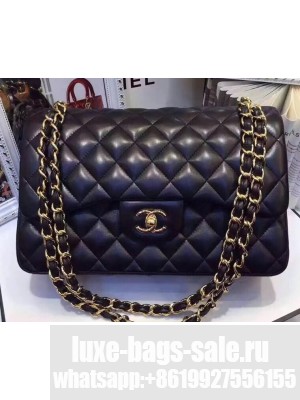 Chanel Lambskin Classic Flap 30cm Bag Black With Gold Hardware 2018