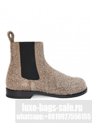 Loewe Women's Campo Chelsea Boot In Brushed Suede Coffee