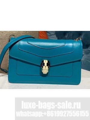Bvlgari Serpenti Forever 22cm Flap Cover Bag Turquoise 2019