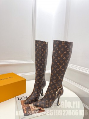Louis Vuitton Sparkle Heel High Boots 9.5cm in Monogram Canvas 2023