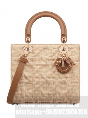 Christian Dior Medium Lady Dior Bag Apricot
