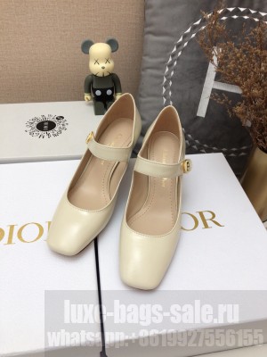 DIOR HEEL 7CM CALFSKIN D-DOLL PUMPS CREAMY 2022 COLLECTION