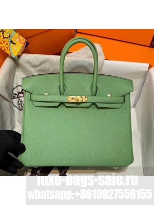 Hermes Birkin 25cm Bag in Origianl Epsom Leather Green/Gold 2020 Collection
