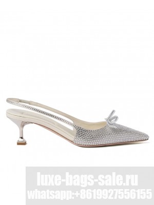 Miumiu Women's Satin Slingback Pumps Silver