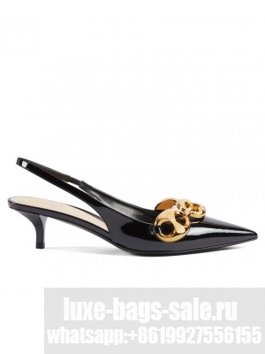 Gucci Women's Slingback With Marina Chain 794372 Black