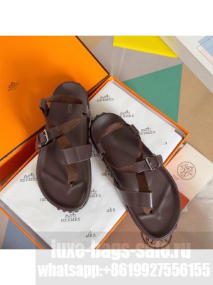 Hermes Inboard sandal brown