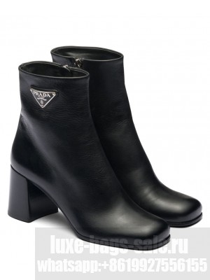 Prada Women's Leather Booties 1T930M Black