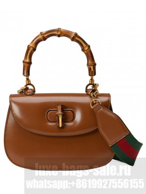 Gucci Small Top Handle Bag With Bamboo 675797 Coffee