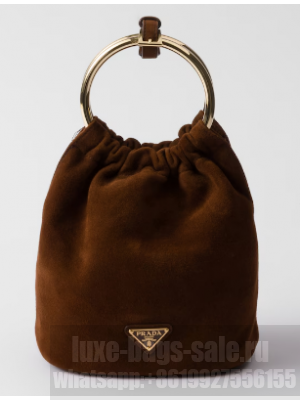 Prada Suede mini-bag 1BC227 Cocoa Brown