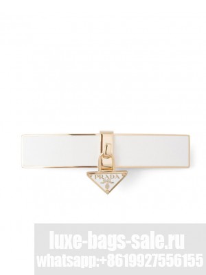 Prada Women's Metal Hair Clip White