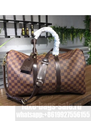 Louis Vuitton Keepall 45 Bandouliere Duffle Bag Damier Ebene Canvas Fall/Winter 2017 Collection N41428, Beige