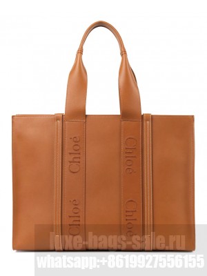 Chloe Large Woody Tote Bag Coffee