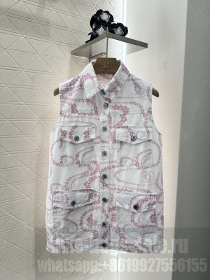 Chanel Printed denim Vest pink