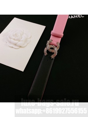 Chanel Calfskin Belt 3cm with Star CC Buckle Pink  2021 Collection