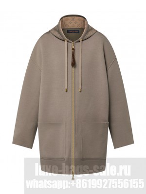 Louis Vuitton Women's Zip-Up Hooded Coat Henna