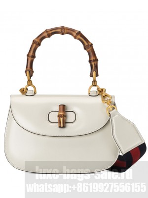 Gucci Small Top Handle Bag With Bamboo 675797 Cream