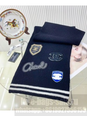 Chanel Women's Knitted Scarf Dark Blue