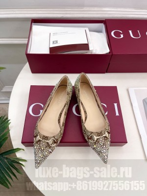 Gucci Women's Erin Gg Crystal Canvas Flat Beige 2025