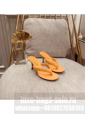 Gianvito Rossi TROPEA Heel 7.5cm thong-sandal in Orange leather 2021 Collection