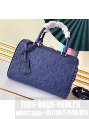 Louis Vuitton Monogram Empreinte Leather Speedy Bandouliere 25 Bag Blue