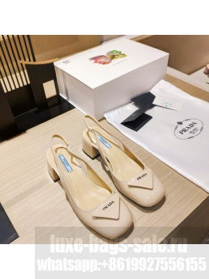 Prada leather slingback pumps Beige 2022 Collection