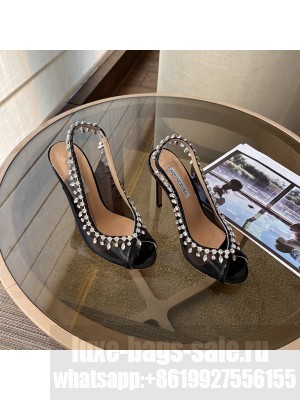 Aquazzura Seduction Crystal Toee Pump 105mm Black  2022 Collection
