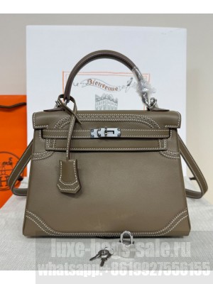 Hermes Hermes Kelly Ghillies 33 Retourne Handbag Gray