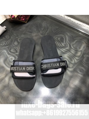 DIO(R)EVOLUTION SLIDE Black and Khaki Technical Fabric with Camouflage Motif