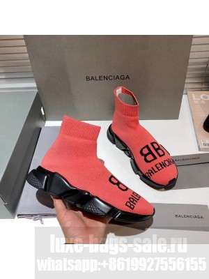 Balenciaga Speed Knit 13 Sock Short Boots Pink 2021 Collection