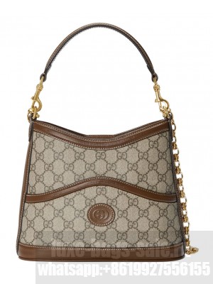 Gucci Large Shoulder Bag With Interlocking G Coffee