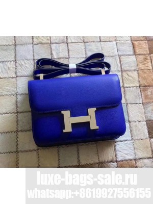 Hermes Constance 18/23 Bag in original Epsom Leather cobalt blue