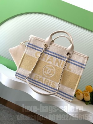 Chanel LARGE SHOPPING BAG Cotton Canvas A66941 yellow