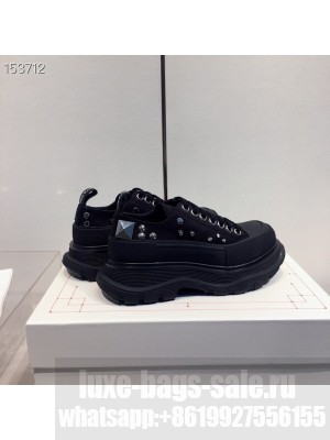 Alexander McQueen Tread Slick Low-Top Studded Sneakers Fall/Winter 2020 Collection, Black