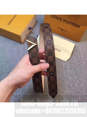 Louis Vuitton Essential V 30MM Belt M9019U Damier Ebene Canvas Collection