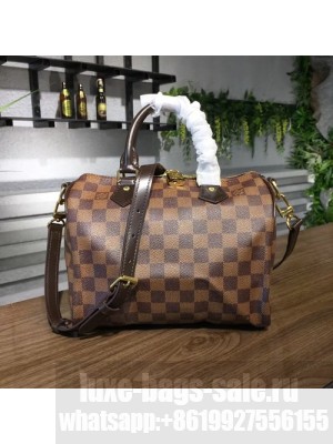 Louis Vuitton Speedy 25cm Bandouliere Bag Damier Ebene Canvas Fall/Winter 2017 Collection N41368, Beige