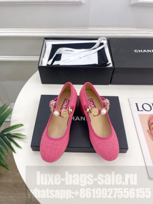 Chanel Women's Wool Tweed,Imitation Pearls & Metal Mary Jane 5cm Pump Pink 2024