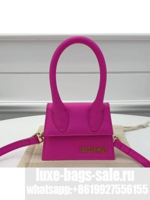Jacquemus Grained Leather Le Chiquito Micro Bag Fuchsia