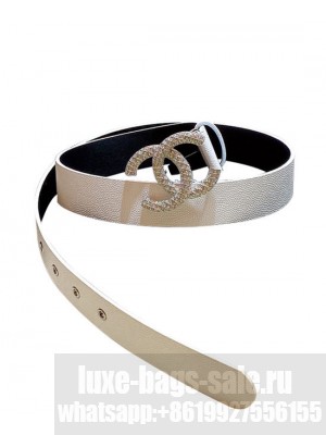 Chanel Cowhide Belt White