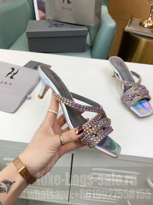 GINA TATIANA In Platinum Lizard 55mm sandal Mule multicolor 2021 Collection