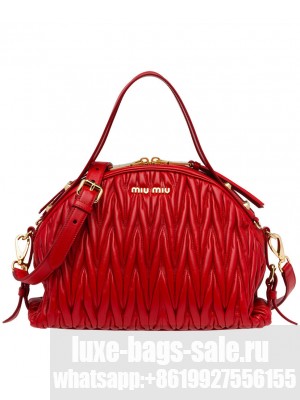 Miumiu Matelasse Leather Bag 5BB034 Red