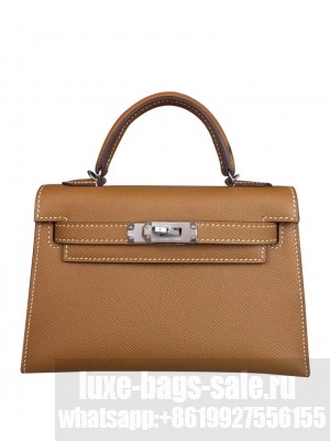 Hermes Kelly Bag 19 Epsom Leather Light Coffee
