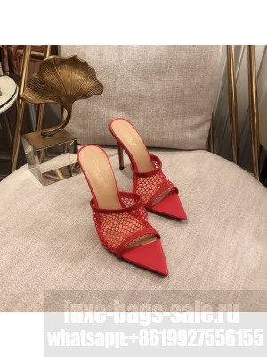 GIANVITO ROSSI Mesh MULE 105 Red Spring/Summer 2021 Collection