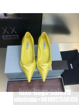 Prada Nylon gabardine 3cm Yellow pumps 