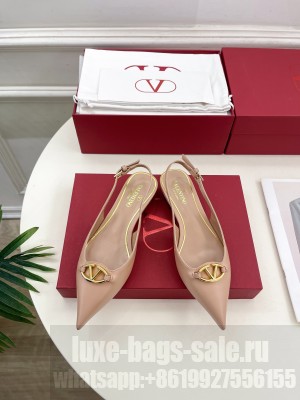 Valentino Garavani The Bold Edition Vlogo Slingback Ballerina In Beige Calfskin 2025