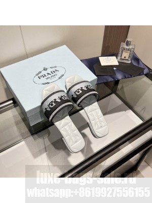 Prada Fabric Flat Slide Sandals 2022 Collection