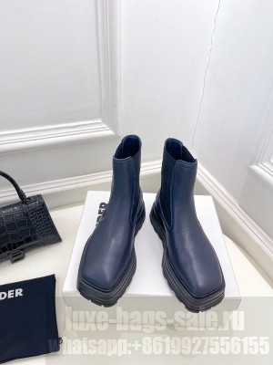 Jil Sander 4.5cm Calfskin Leather Ankle boots Navy